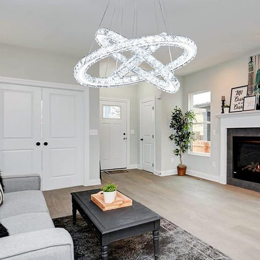 Chandeliers - 3 Circles crystal with silver